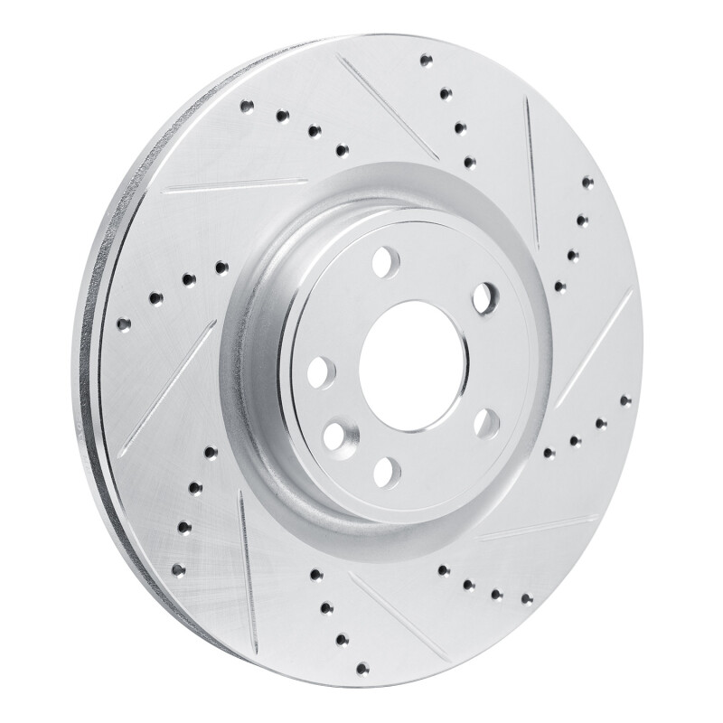 Jaguar F-Pace Brake Rotor (1) - Front Right - R1 Concepts - Drilled & Slotted - Silver - 2020